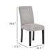 Figu Set of 4 Dining Chair | Brown-Gray Fabric Seating | Black Wood Legs BM340147