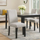 Figu Set of 4 Dining Chair | Brown-Gray Fabric Seating | Black Wood Legs BM340147