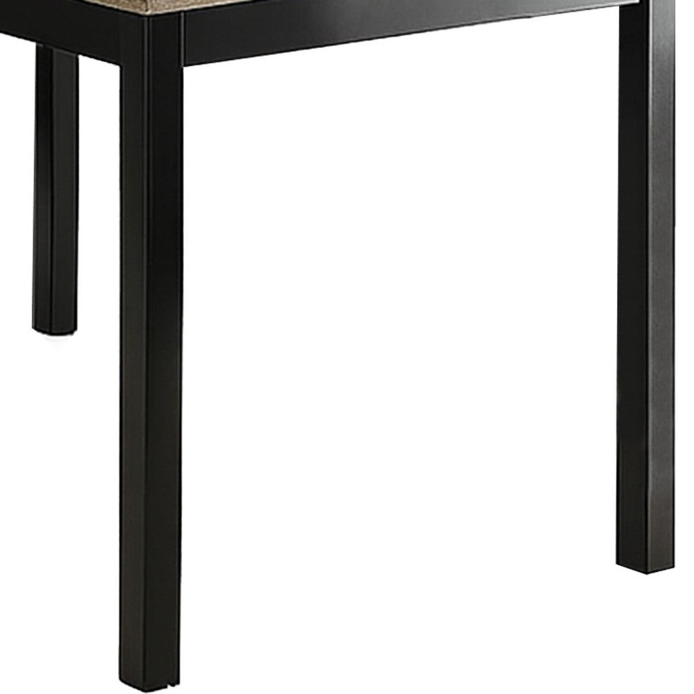 Figu Dining Table | Rectangular 48’’ Sleek Brown Top | Black Wood Legs BM340148