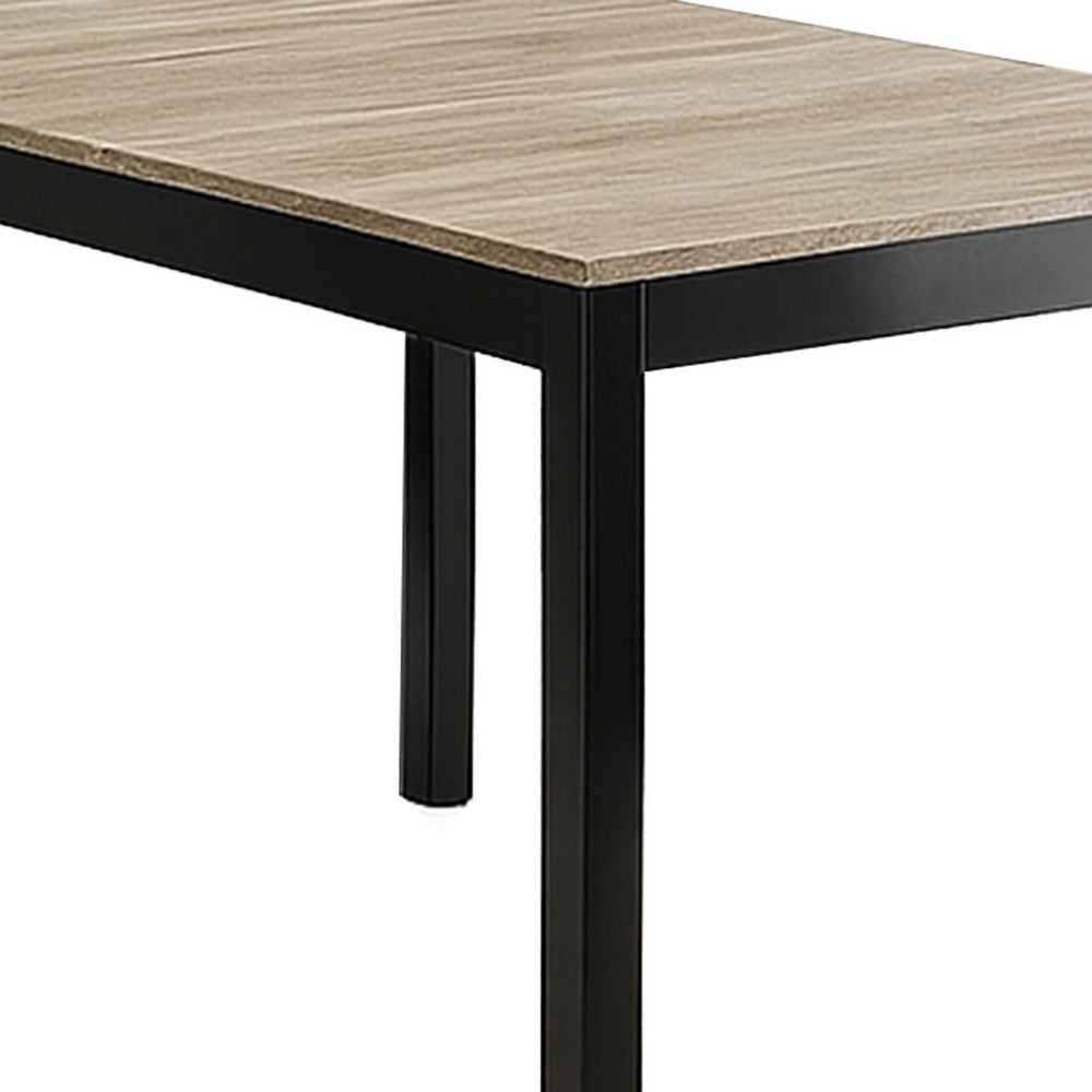 Figu Dining Table | Rectangular 48’’ Sleek Brown Top | Black Wood Legs BM340148