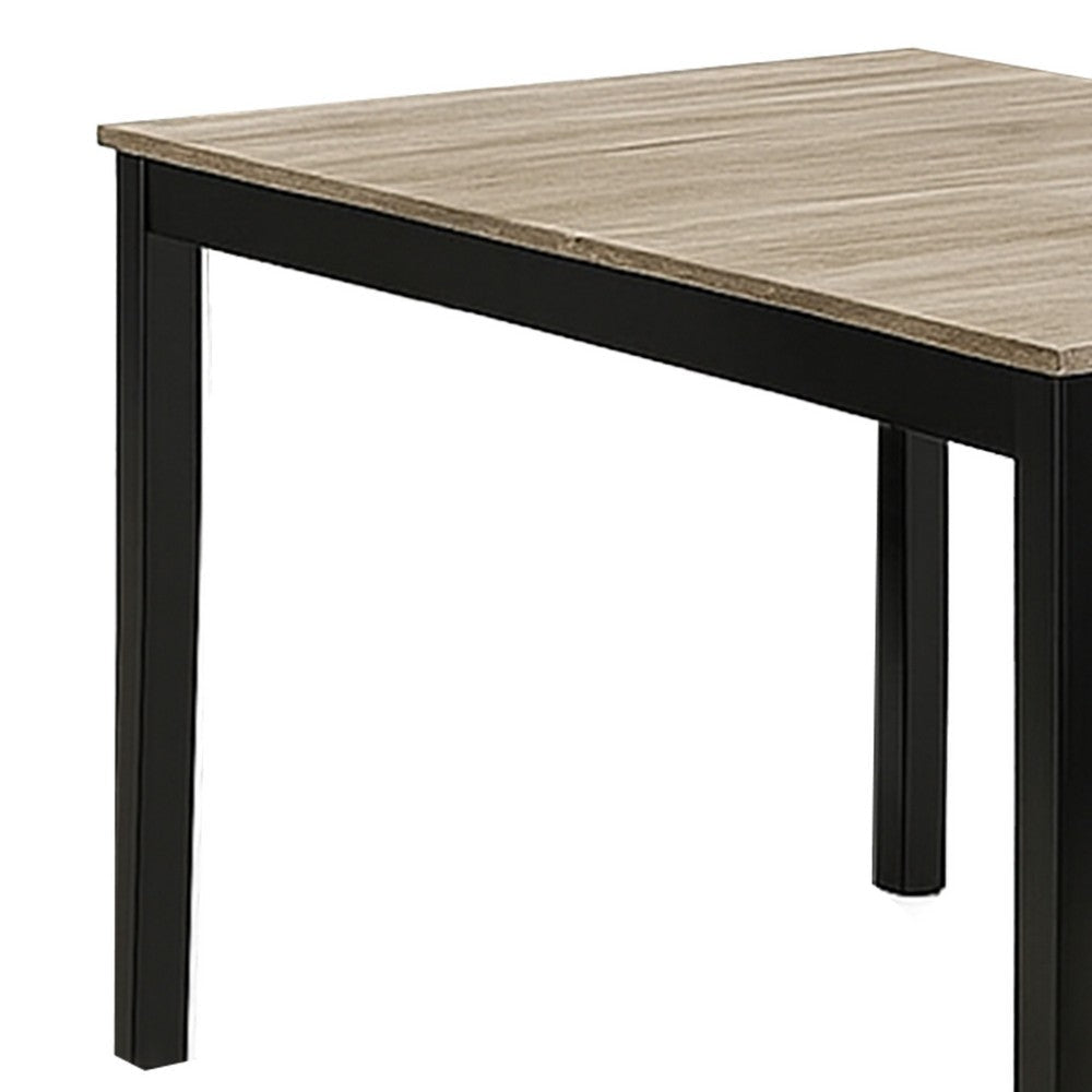 Figu Dining Table | Rectangular 48’’ Sleek Brown Top | Black Wood Legs BM340148