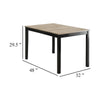 Figu Dining Table | Rectangular 48’’ Sleek Brown Top | Black Wood Legs BM340148