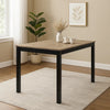 Figu Dining Table | Rectangular 48" Sleek Brown Top | Black Wood Legs