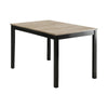 Figu Dining Table | Rectangular 48" Sleek Brown Top | Black Wood Legs