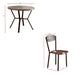 Jiho 5pc Dining Table & 4 Chairs Set | Graywash | Black Metal Base