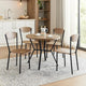 Jiho 5pc Dining Table & 4 Chairs Set | Graywash | Black Metal Base