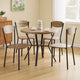 Jiho 5pc Dining Table & 4 Chairs Set | Graywash | Black Metal Base