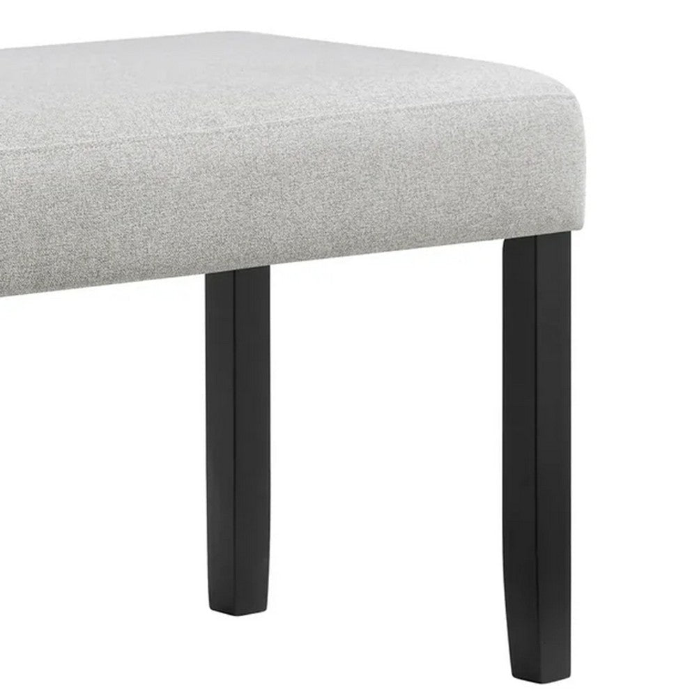 Riac Dining Bench | 41’’ Dove Gray Fabric Seat | Black Wood Legs BM340150