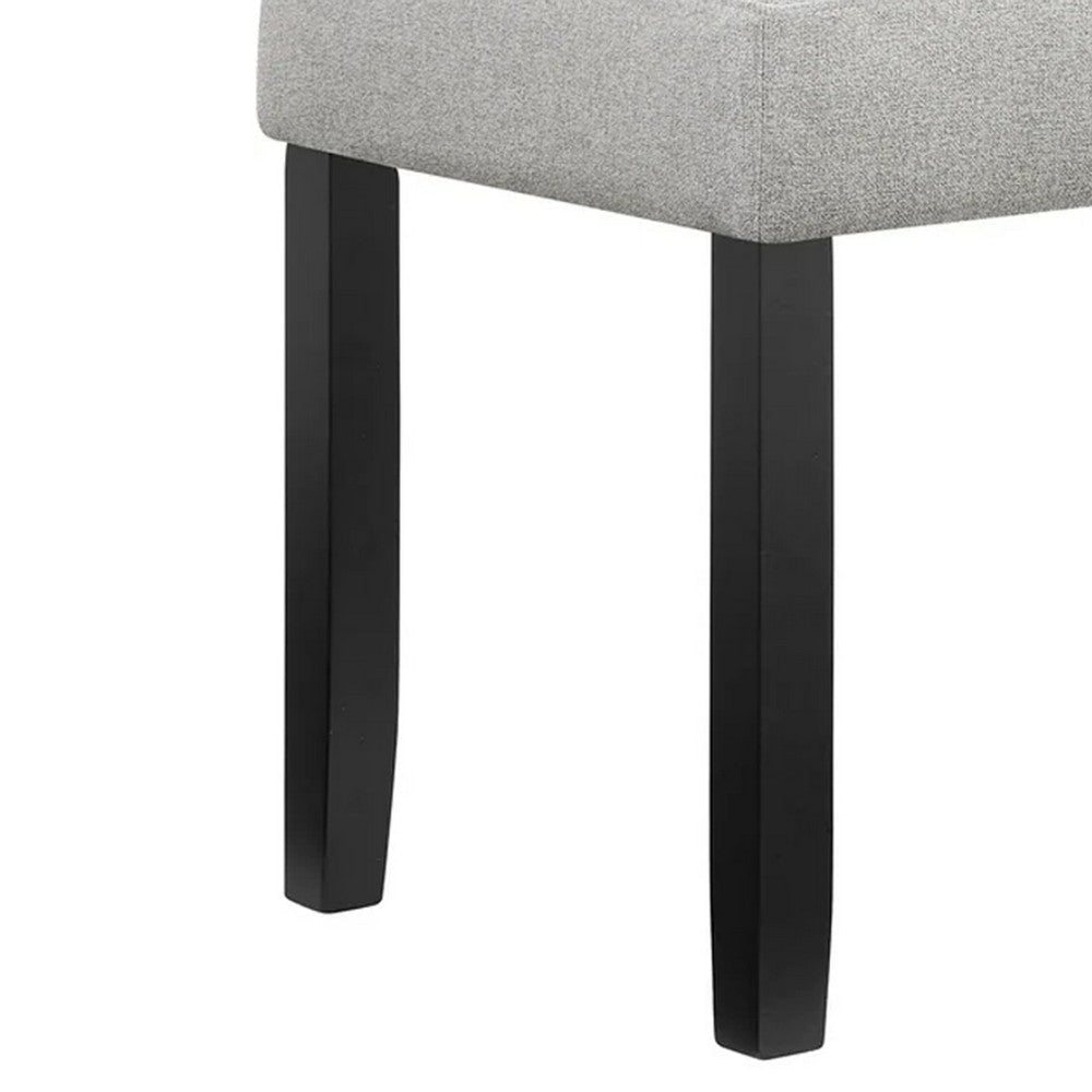 Riac Dining Bench | 41’’ Dove Gray Fabric Seat | Black Wood Legs BM340150