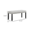Riac Dining Bench | 41’’ Dove Gray Fabric Seat | Black Wood Legs BM340150