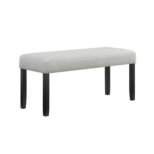 Riac Dining Bench | 41" Dove Gray Fabric Seat | Black Wood Legs