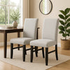 Riac Set of 2 Side Dining Chairs | Black Wood | Dove Gray Fabric Seat BM340151