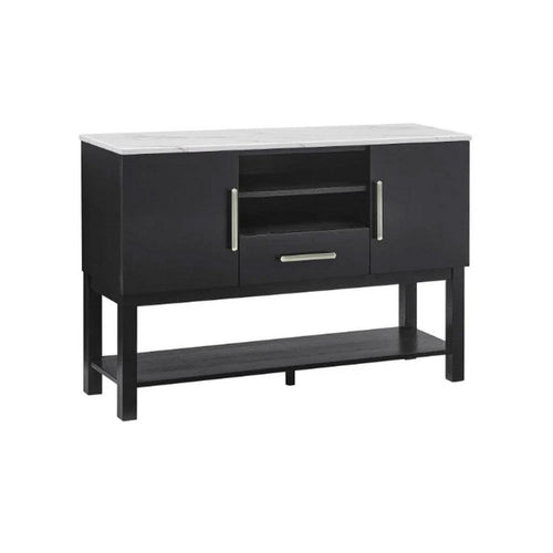 Amber Sideboard Buffet Server Cabinet | 2 Cabinets & 2 Shelves | Black