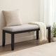 Amber Dining Bench | Gray Fabric Seat w Nailheads | Black Wood | 48"