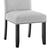 Viem Dining Chair Set of 2 | Black Wood | Gray Fabric Seat | Nailhead Trim BM340154
