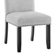Viem Dining Chair Set of 2 | Black Wood | Gray Fabric Seat | Nailhead Trim BM340154
