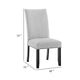 Viem Dining Chair Set of 2 | Black Wood | Gray Fabric Seat | Nailhead Trim BM340154