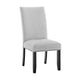 Viem Dining Chair Set of 2 | Black Wood | Gray Fabric Seat | Nailhead Trim