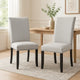 Viem Dining Chair Set of 2 | Black Wood | Gray Fabric Seat | Nailhead Trim BM340154
