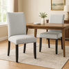 Viem Dining Chair Set of 2 | Black Wood | Gray Fabric Seat | Nailhead Trim BM340154
