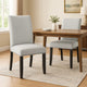 Viem Dining Chair Set of 2 | Black Wood | Gray Fabric Seat | Nailhead Trim BM340154