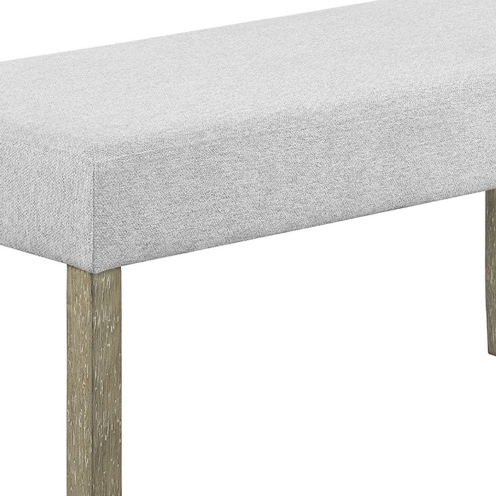 Koji Dining Bench | Gray Fabric Padded Seat | Brown Wood Frame | 42"