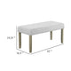 Koji Dining Bench | Gray Fabric Padded Seat | Brown Wood Frame | 42"