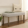 Koji Dining Bench | Gray Fabric Padded Seat | Brown Wood Frame | 42"