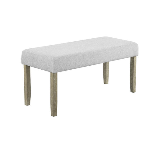 Koji Dining Bench | Gray Fabric Padded Seat | Brown Wood Frame | 42"