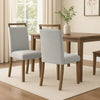 Koji Dining Chair Set of 2 | Gray Fabric Padded Seat | Brown Wood Frame BM340156