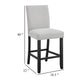 Riac Set of 2 Counter Height Chairs | Black Wood | Dove Gray Fabric Seat BM340157
