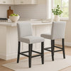 Riac Set of 2 Counter Height Chairs | Black Wood | Dove Gray Fabric Seat BM340157