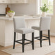 Riac Set of 2 Counter Height Chairs | Black Wood | Dove Gray Fabric Seat BM340157