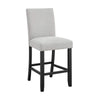 Riac Set of 2 Counter Height Chairs | Black Wood | Dove Gray Fabric Seat