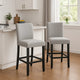 Riac Set of 2 Counter Height Chairs | Black Wood | Dove Gray Fabric Seat BM340157