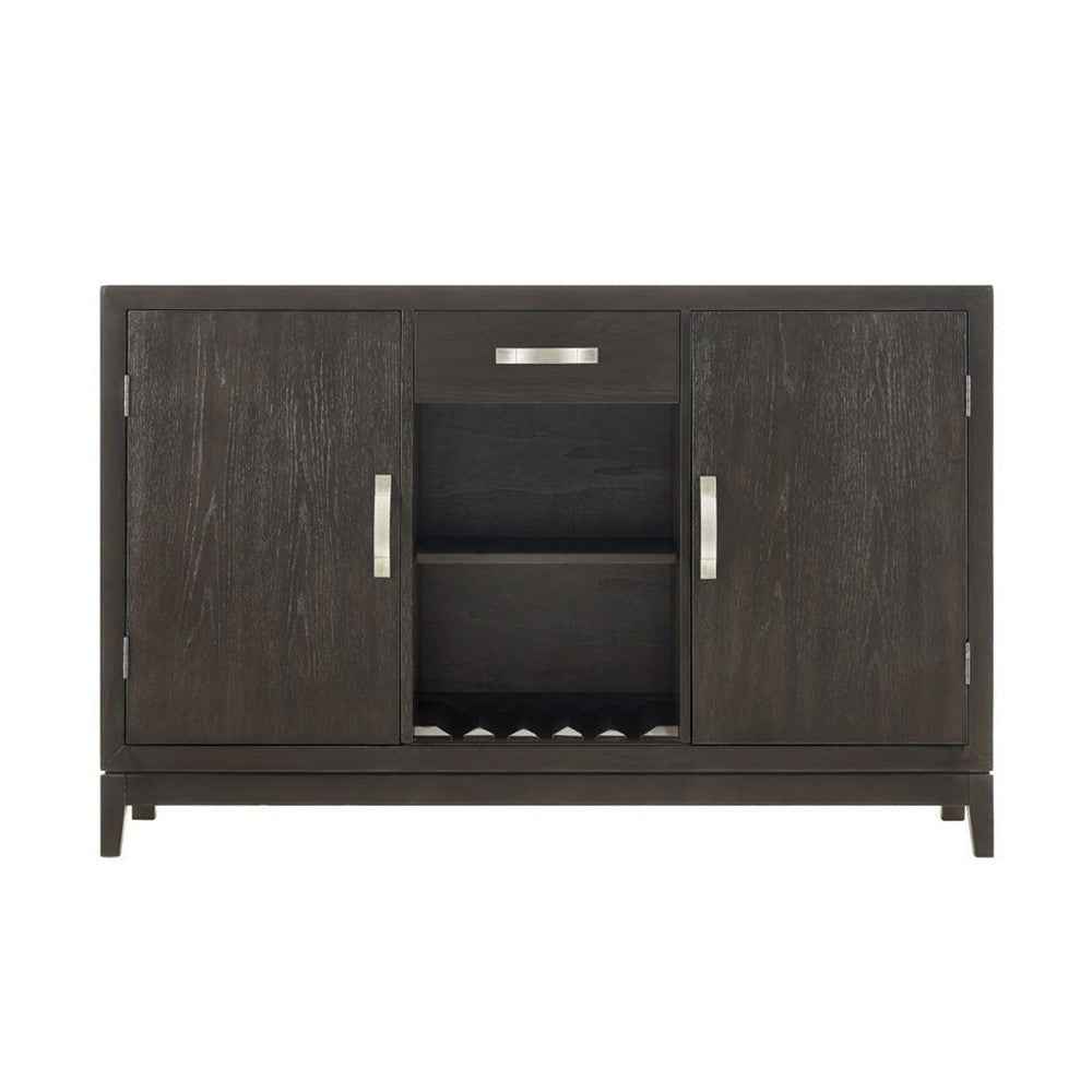 Jefy Sideboard Buffet Server Cabinet | Brown Wood | 2 Cabinets | 1 Drawer BM340158