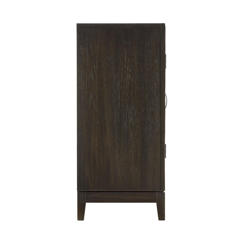 Jefy Sideboard Buffet Server Cabinet | Brown Wood | 2 Cabinets | 1 Drawer BM340158