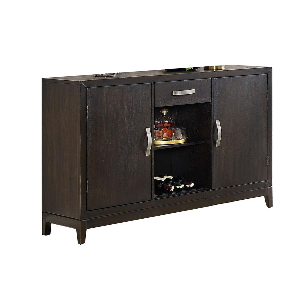 Jefy Sideboard Buffet Server Cabinet | Brown Wood | 2 Cabinets | 1 Drawer