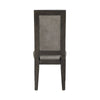 Jefy Side Dining Chair Set of 2 | Gray Faux Leather | Espresso Brown Wood BM340159