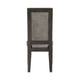 Jefy Side Dining Chair Set of 2 | Gray Faux Leather | Espresso Brown Wood BM340159