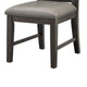 Jefy Side Dining Chair Set of 2 | Gray Faux Leather | Espresso Brown Wood BM340159