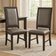 Jefy Side Dining Chair Set of 2 | Gray Faux Leather | Espresso Brown Wood BM340159