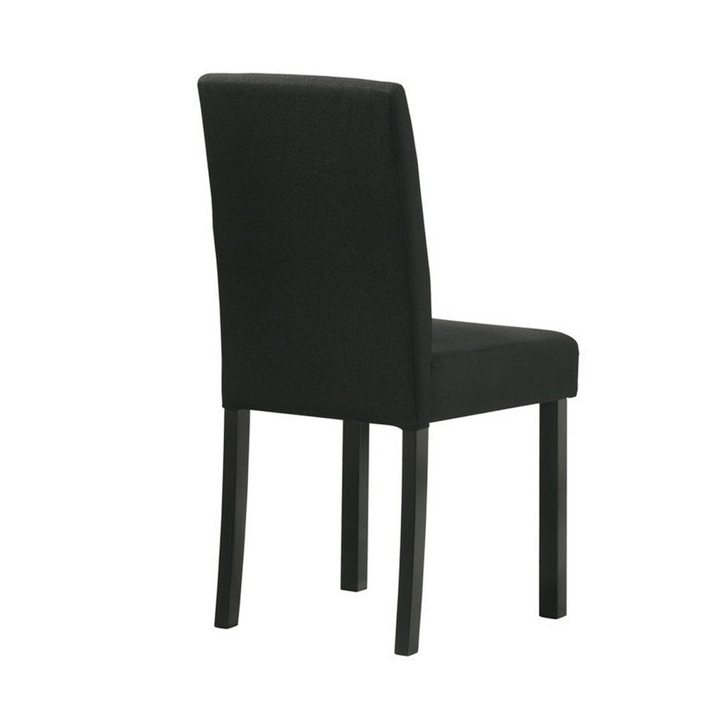 Syon Dining Chair Set of 4 | Black Wood Frame | Fabric Seat & Backrest BM340161