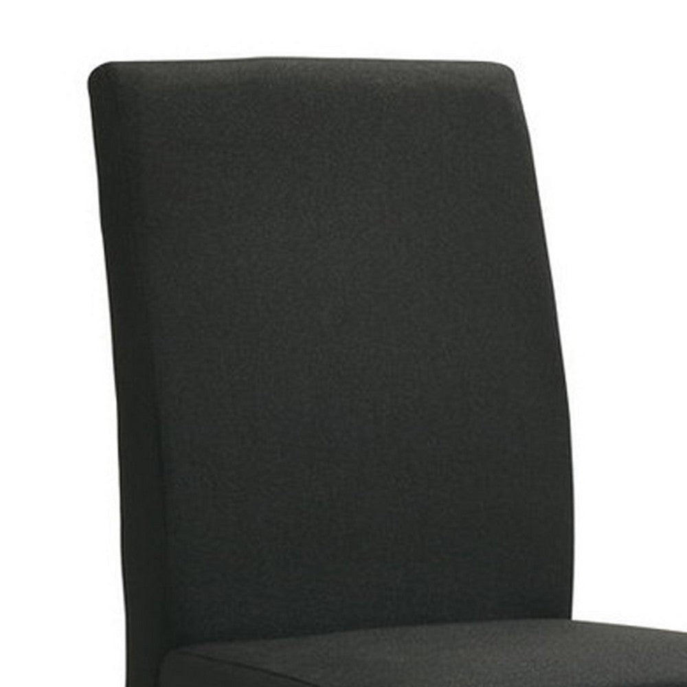 Syon Dining Chair Set of 4 | Black Wood Frame | Fabric Seat & Backrest BM340161
