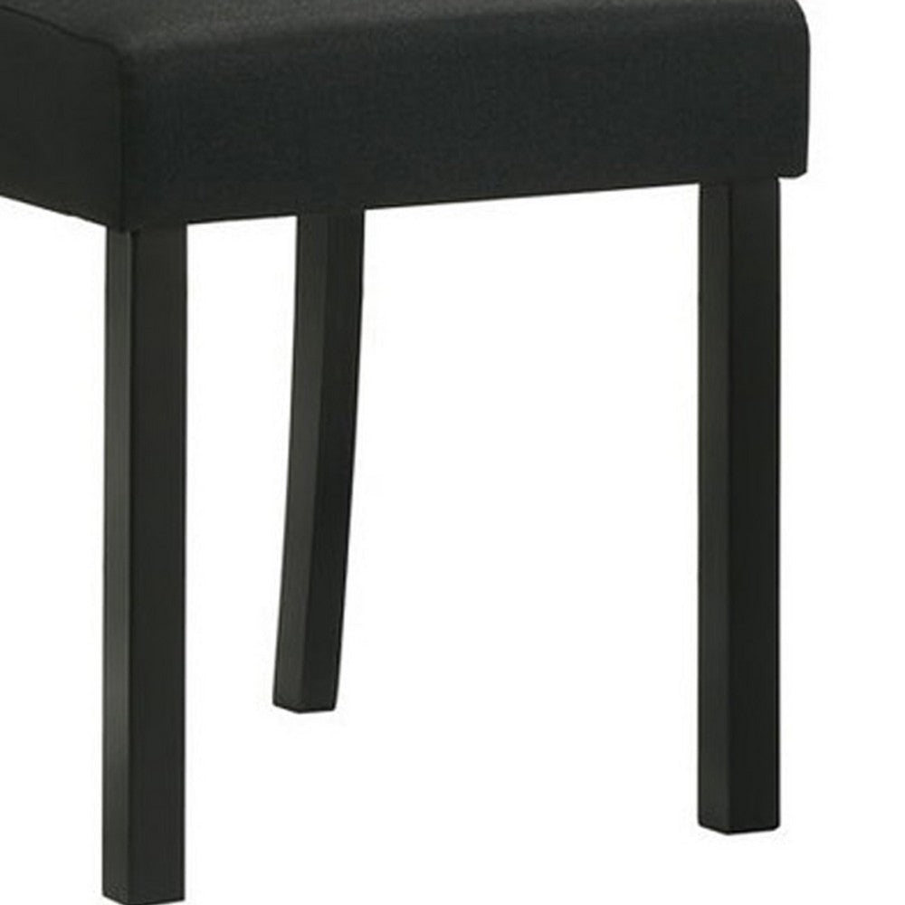 Syon Dining Chair Set of 4 | Black Wood Frame | Fabric Seat & Backrest BM340161