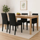 Syon Dining Chair Set of 4 | Black Wood Frame | Fabric Seat & Backrest BM340161