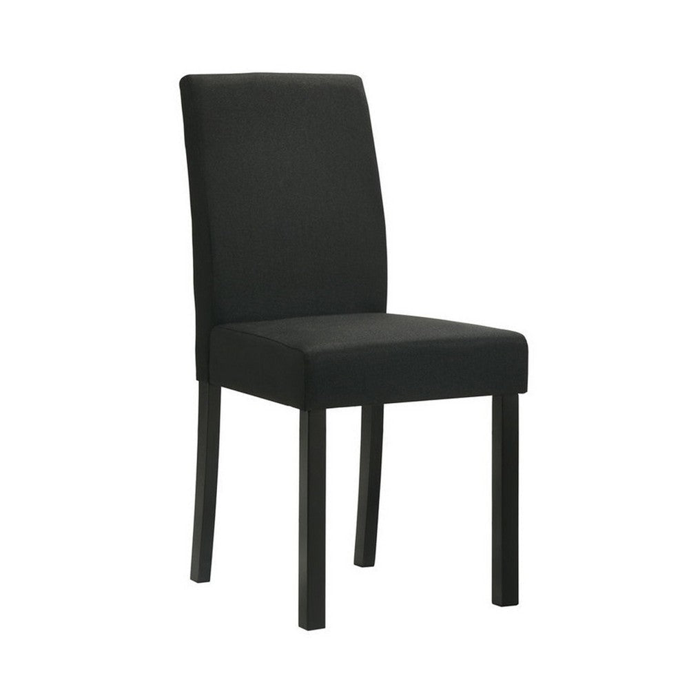 Syon Dining Chair Set of 4 | Black Wood Frame | Fabric Seat & Backrest