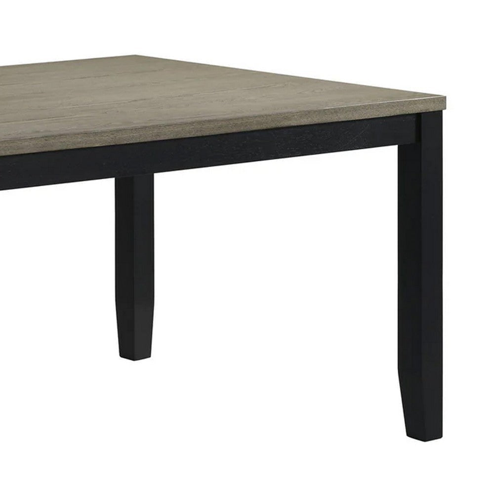 Emoi Dining Table | 71’’ Rectangular Gray Oak Wood Top | Black Legs BM340162