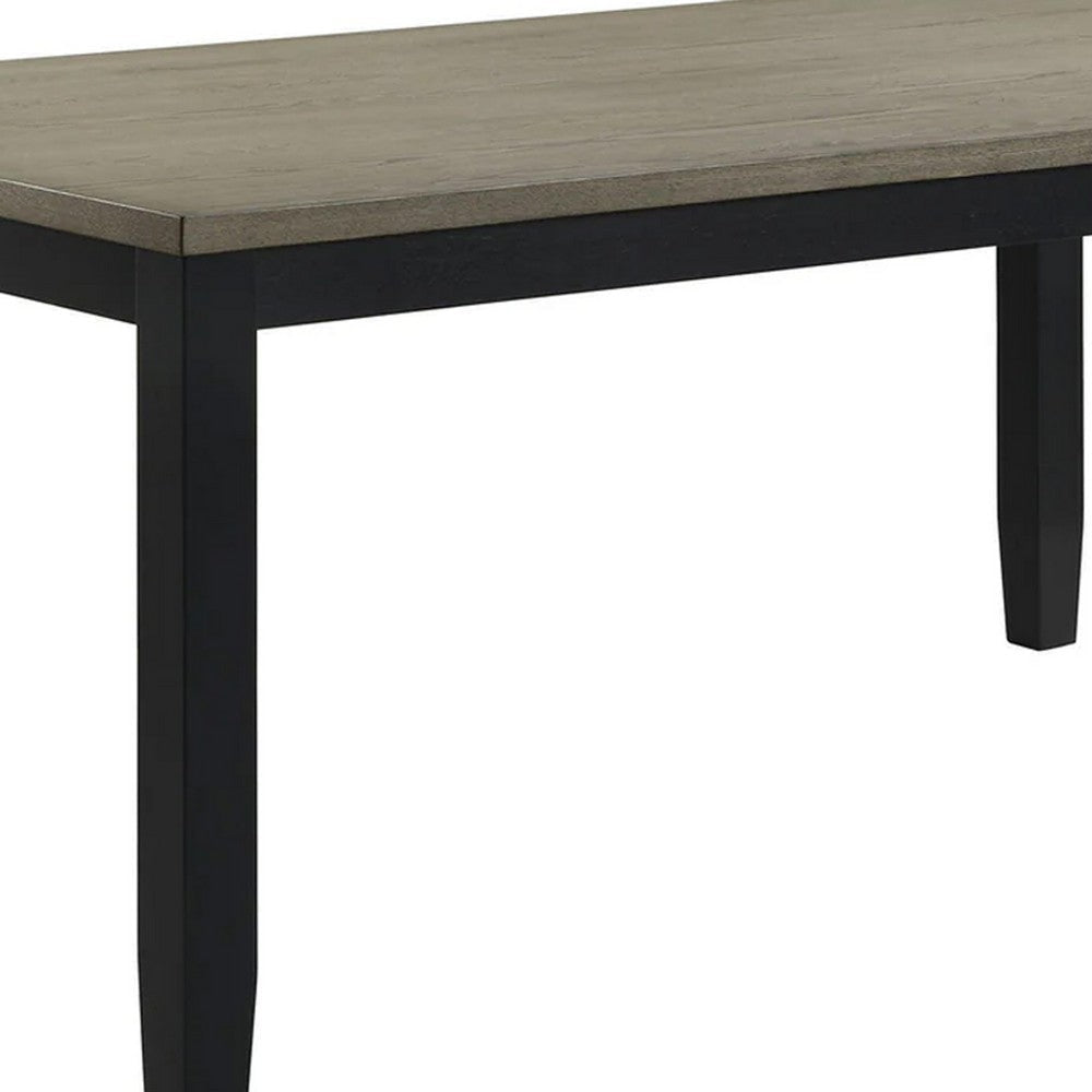 Emoi Dining Table | 71’’ Rectangular Gray Oak Wood Top | Black Legs BM340162