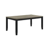 Emoi Dining Table | 71" Rectangular Gray Oak Wood Top | Black Legs